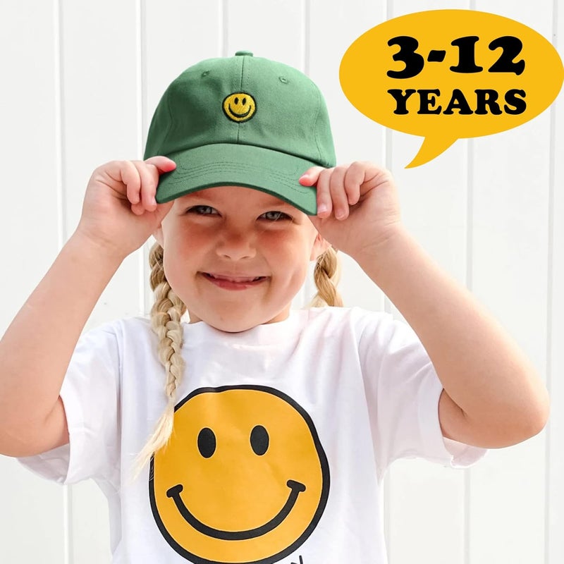 SONMONY Store Smile Face Toddler Baseball Cap Boy Baseball Hats Kids Washed Funny Hats Adjustable Cute Caps for 3-12 Years… - Image 2